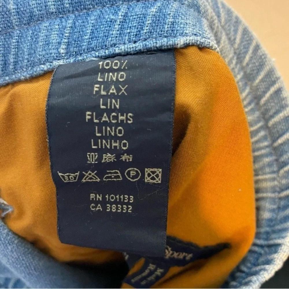 Ermenegildo Zegna Sport Sz M Men Flax Linen Blue Pants